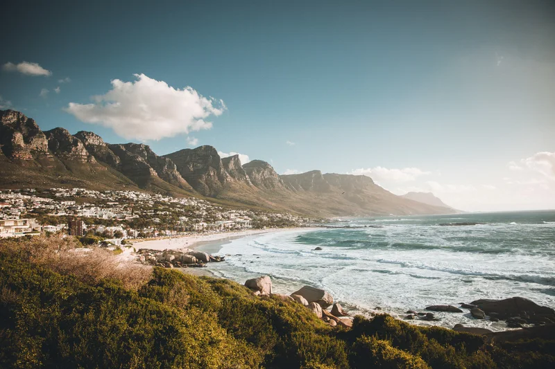 The Camps Bay coastline in the afternoon sun.